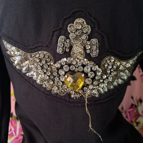 Twisted heart shirt love heart hoodie sweatshirt Y2k 90’s crystal rhinestone - Picture 5 of 9